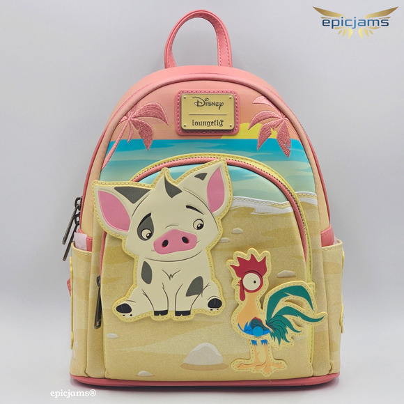 Loungefly Disney Moana Pua & Hei Hei Sunset Mini Backpack Bag New - Picture 1 of 8
